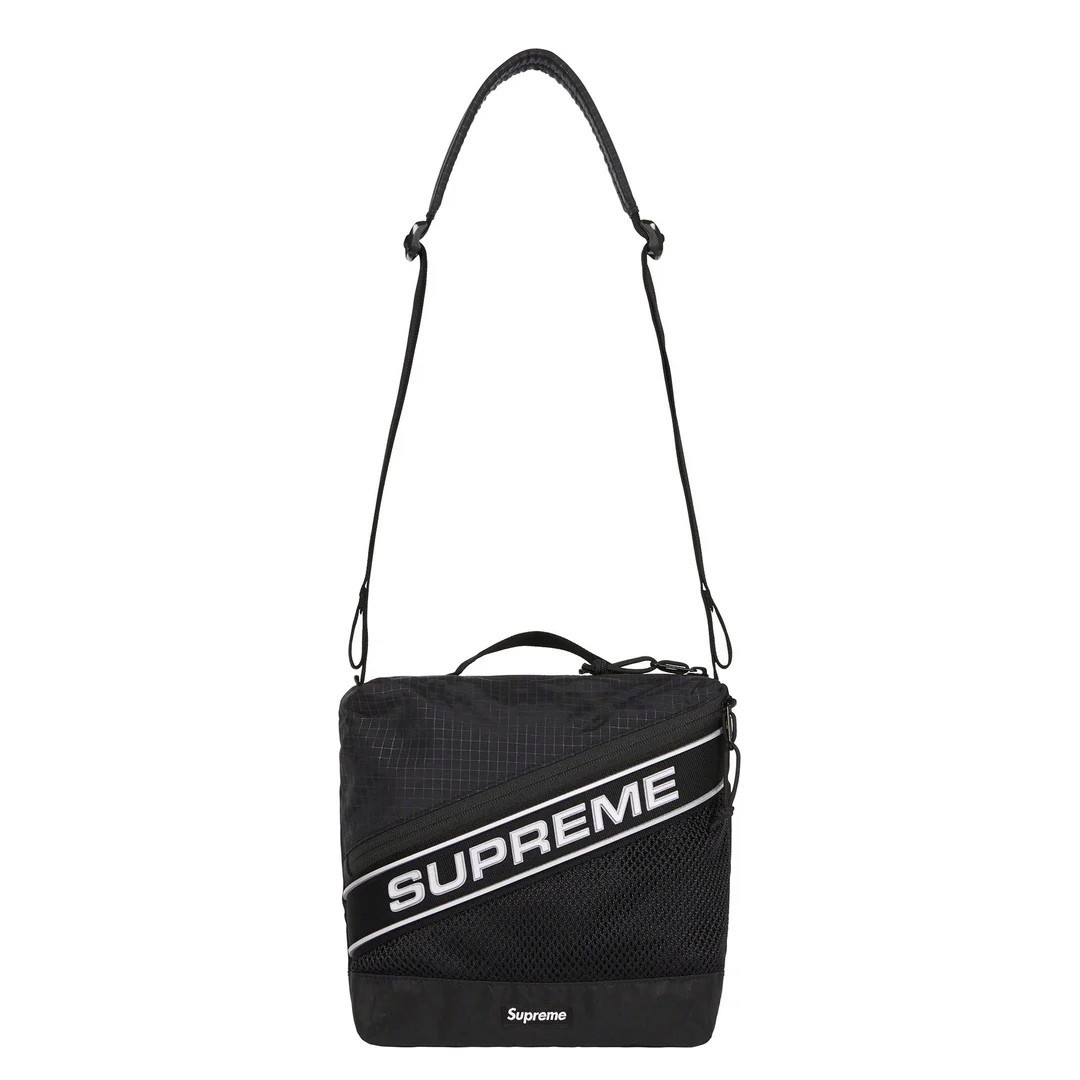 Supreme 3D Logo 3M Reflective Shoulder Bag Black FW23