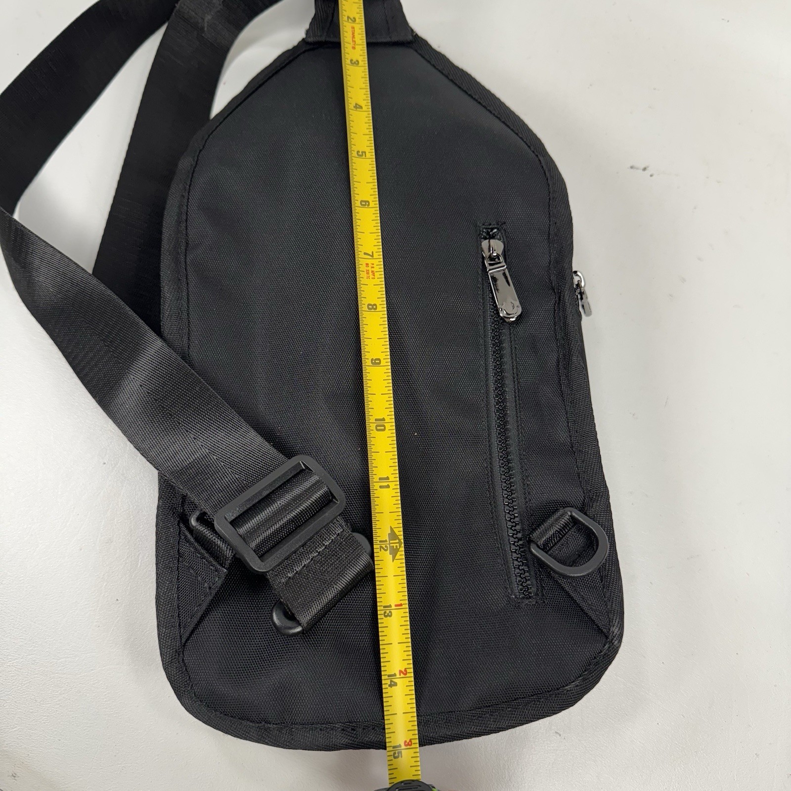 True Religion Black Unisex Buddha Patch Yeta Multi Zip Crossbody Bag