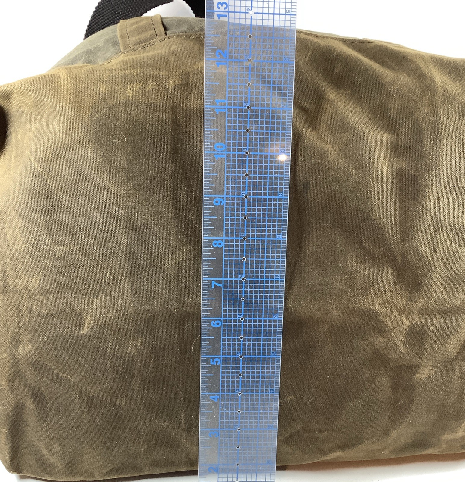 CB Station Waxed Canvas Duffle Bag Olive Green Leather Trim Travel 21”