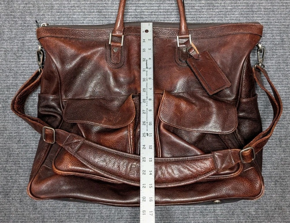 Pelle Studio Wilson Leather Duffle Bag Weekender/Carry On Shoulder Strap