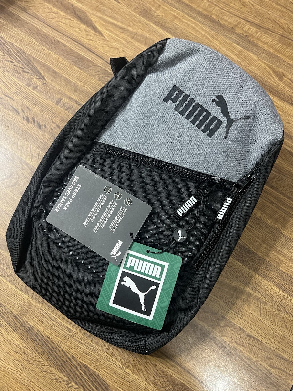 PUMA BACKPACK Unisex EVERCAT SIDEWALL SLING Black Gray NEW