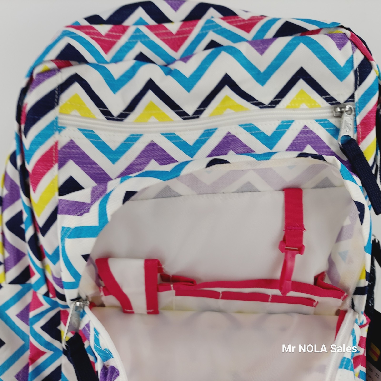 JANSPORT Colorful Rainbow Chevron Large Student Schoolbag School Book Bag (NEW)