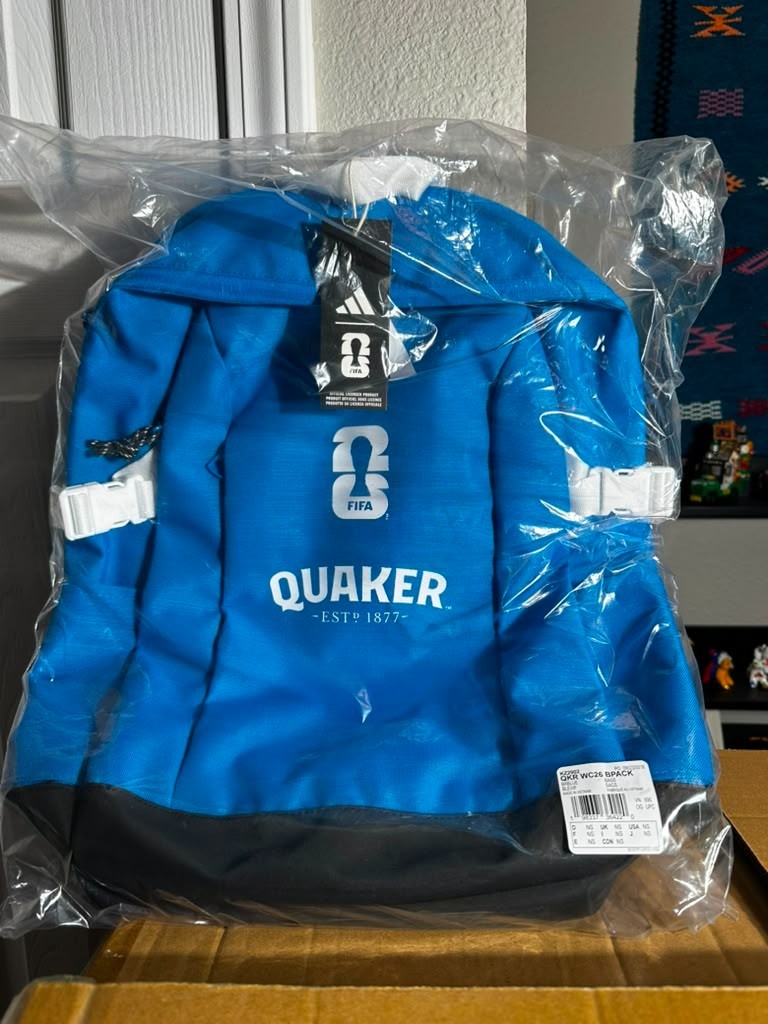 Adidas FIFA World Cup 26 Quaker Backpack Blue Official Licensed Promo NEW Sealed