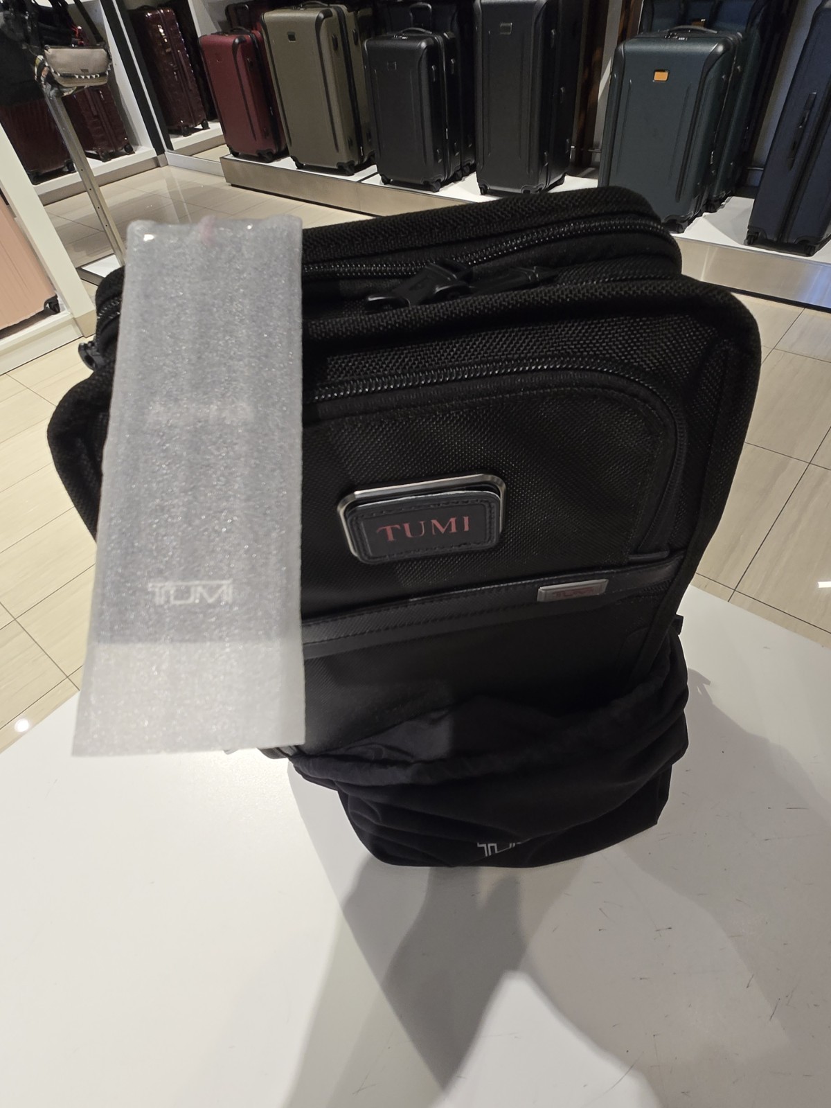 NWT TUMI ALPHA Blk Ballistic Nylon Slim Backpack+Red Pouch+Organizer Travel Tote