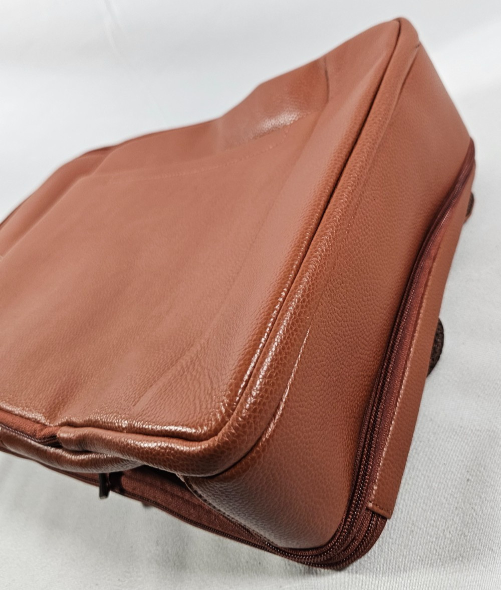 Leather Backpack 15.6″ Laptop Sleeve for Men Women TSA Friendly Travel Brown