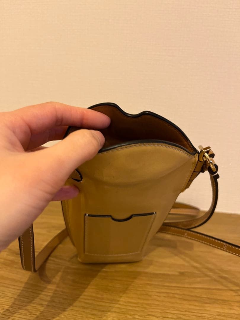 Loewe Gate Pocket Pochette Shoulder Bag Beige Ivory w/dustbag Card 8x18cm