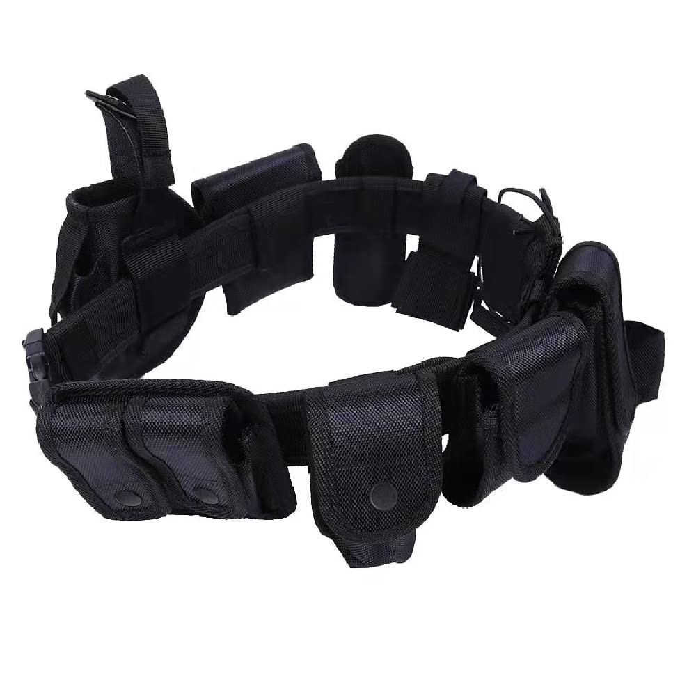 HUNANBANG 10 IN 1 DIY Modular Duty Belt Police Security 30~50inches, Black