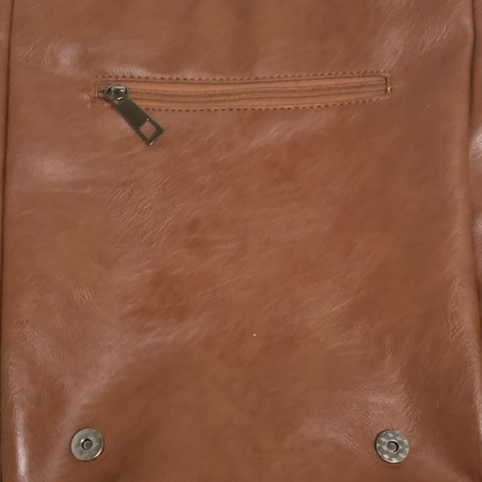 LXY Brown Men’s Backpack Buckle Flap Magnetic Snap Zip Pockets Adjustable
