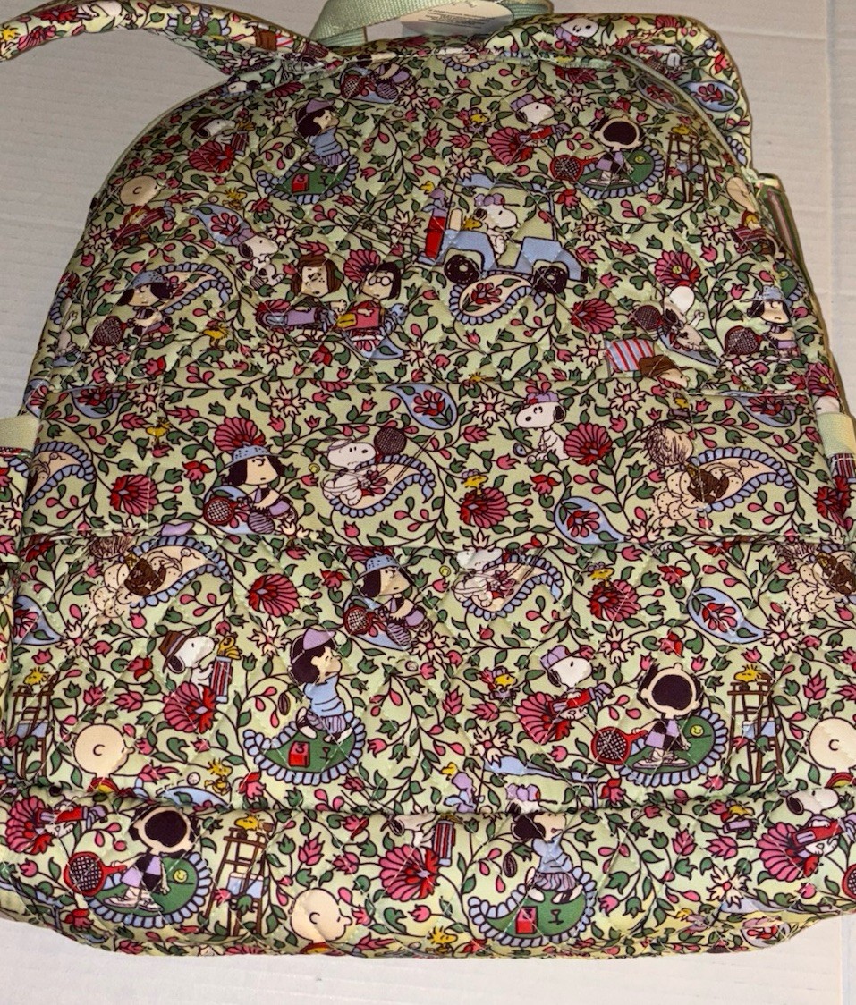 Vera Bradley Bancroft Backpack Bag Snoopy Country Club Peanuts Paisley