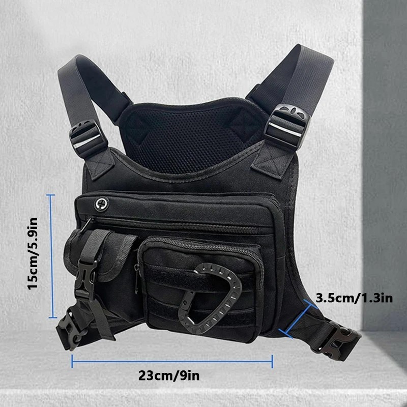 Sport Running Combat Chest Rig Bag Front Pouch Recon Kit Pack Protective Vest