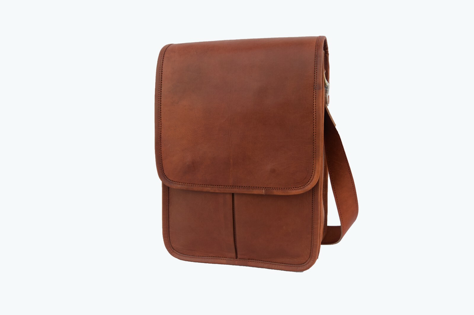 14 In Genuine Leather Messenger Bag Laptop Satchel Office School Crossbody Bags