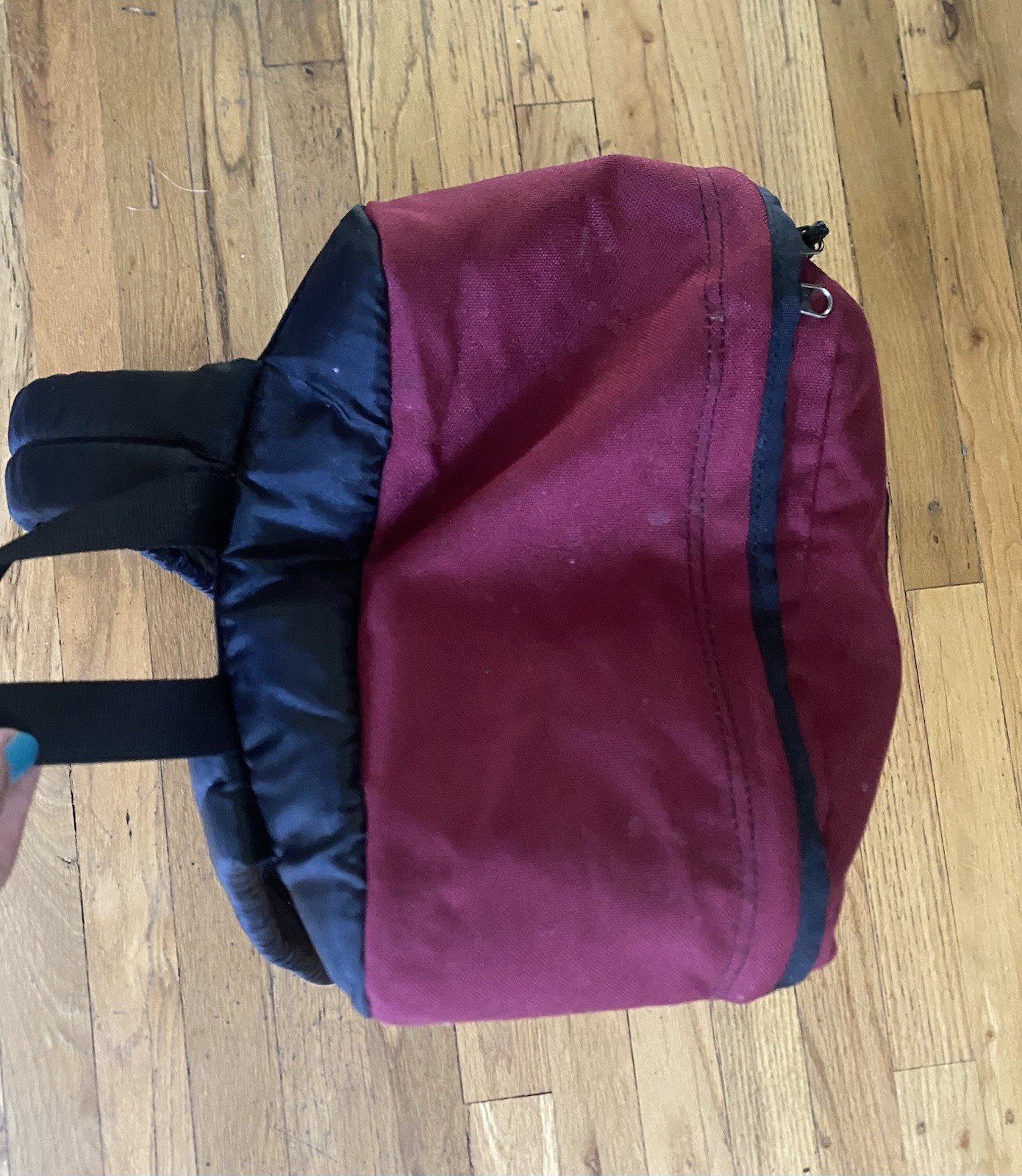 Vintage Y2K Nike Leather Suede Bottom Retro Red Backpack Bag Center Swoosh 90s