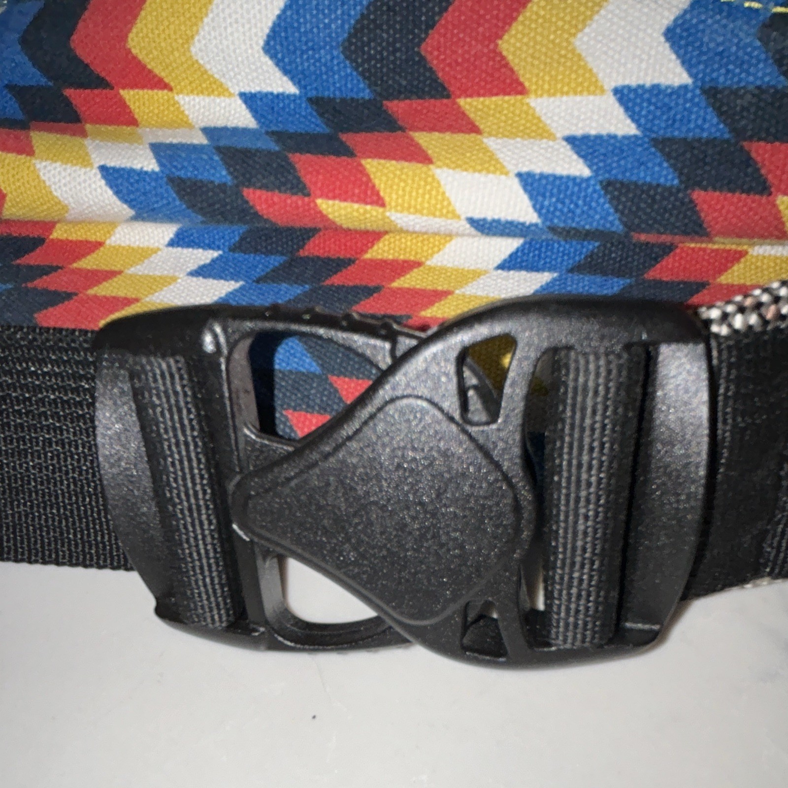 KAVU Multicolor Chevron Sling Bag Crossbody Zip/Buckle Closure Adjustable Strap