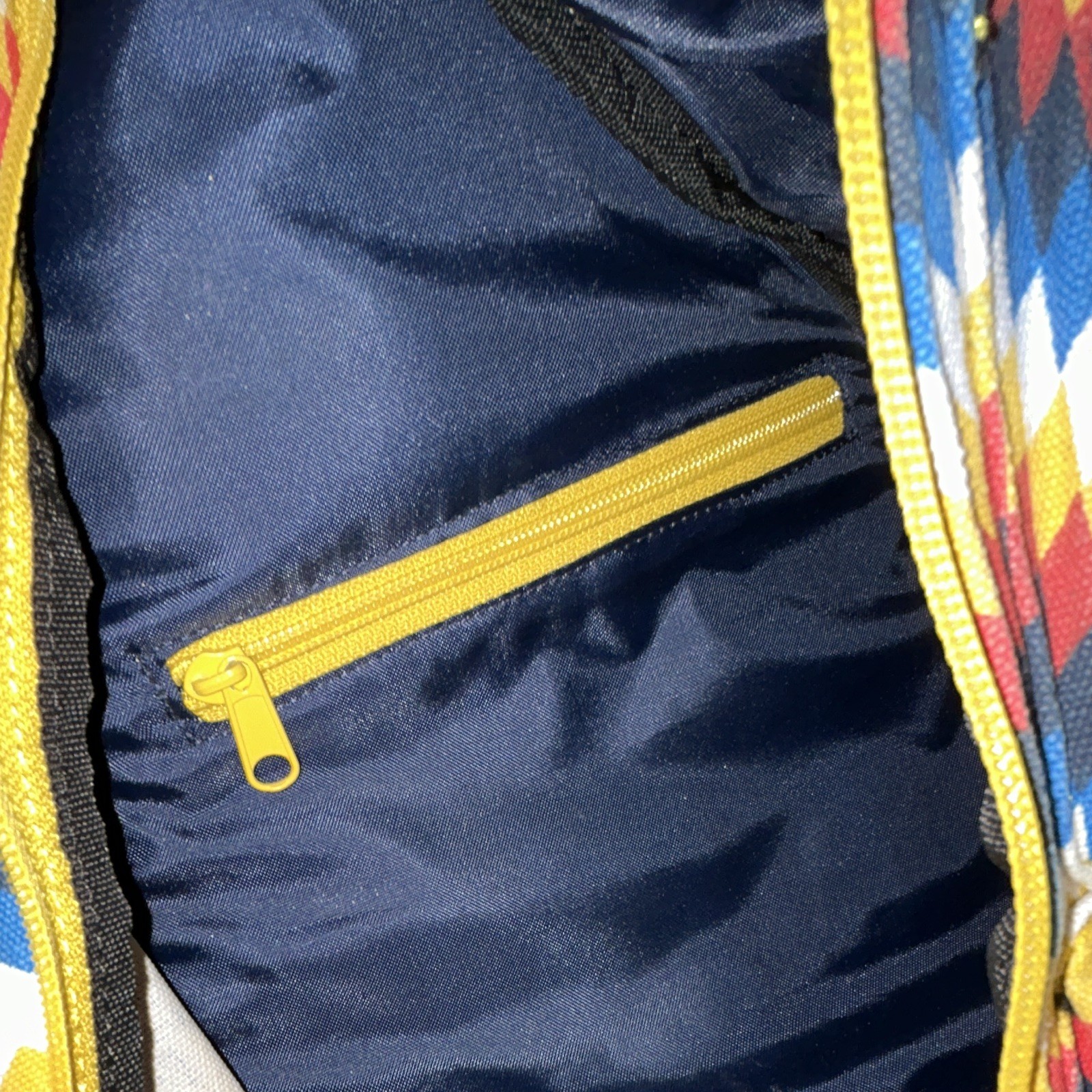 KAVU Multicolor Chevron Sling Bag Crossbody Zip/Buckle Closure Adjustable Strap