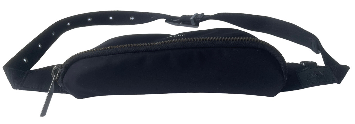Matt and Nat Adjustable Hip Pouch Black Belt Bag Soft Velvety Fabric Fanny Pack
