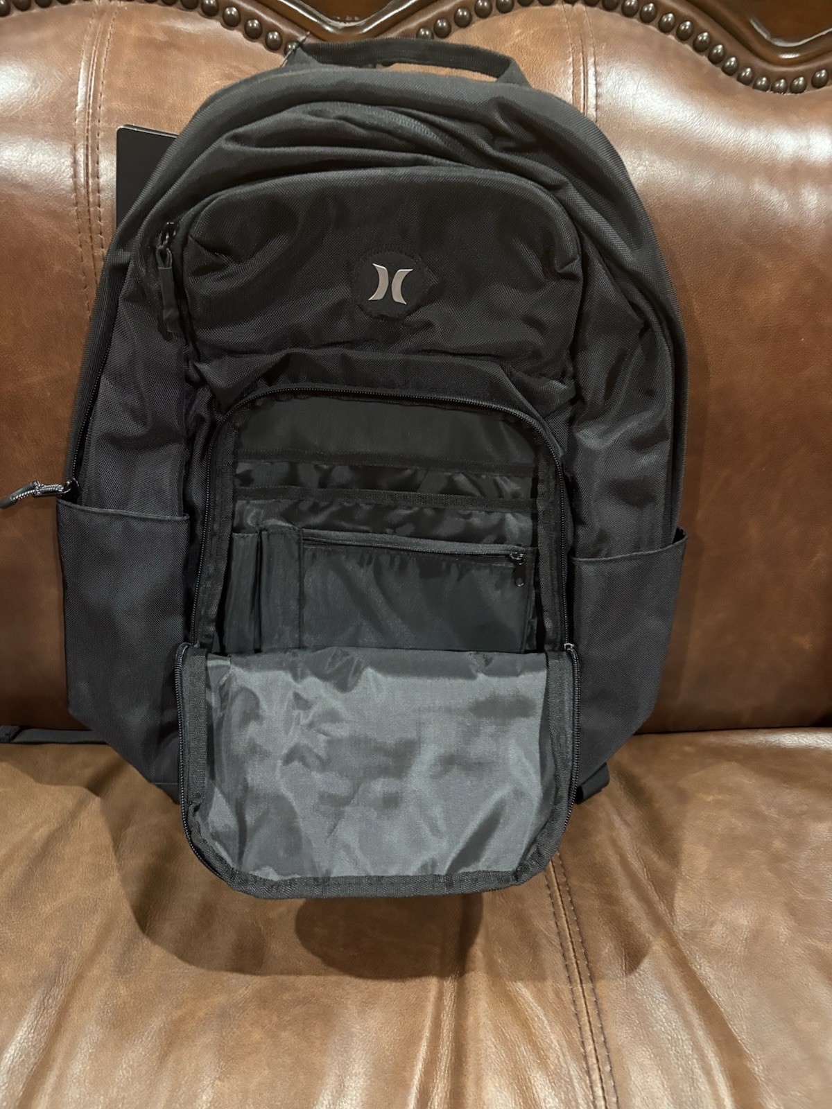 Hurley Rider Backpack Black Large NWT Laptop Compartment Front Zips Adjustable