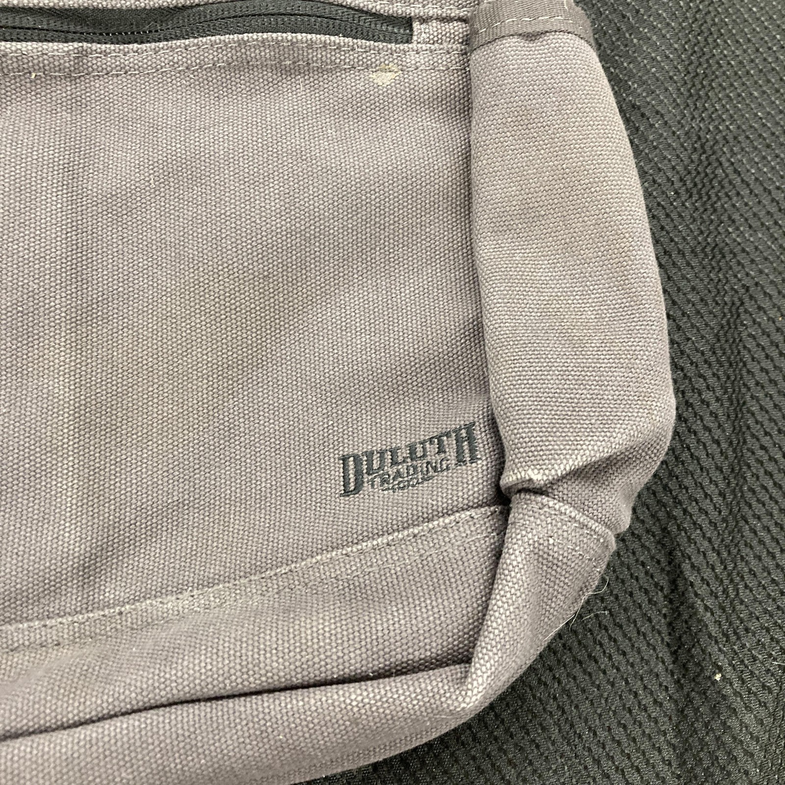 Duluth Trading Co Crossbody Bag Mens Medium Gray Canvas Travel Utility Shoulder