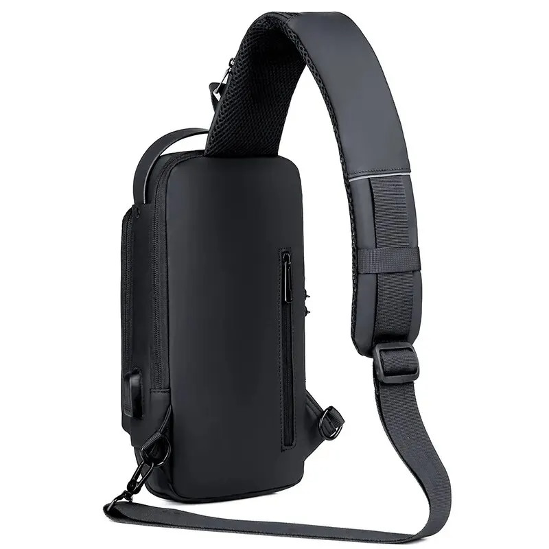 Cross Body Shoulder Bag Waterproof Multifunction Anti Theft USB Bag