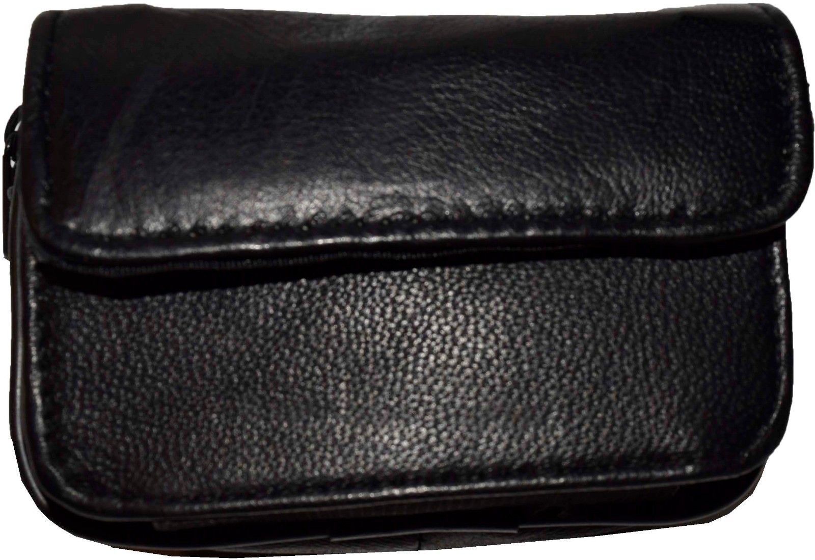New Mini leather mens bag belt loop bag Black waist bag Business credit card nwt
