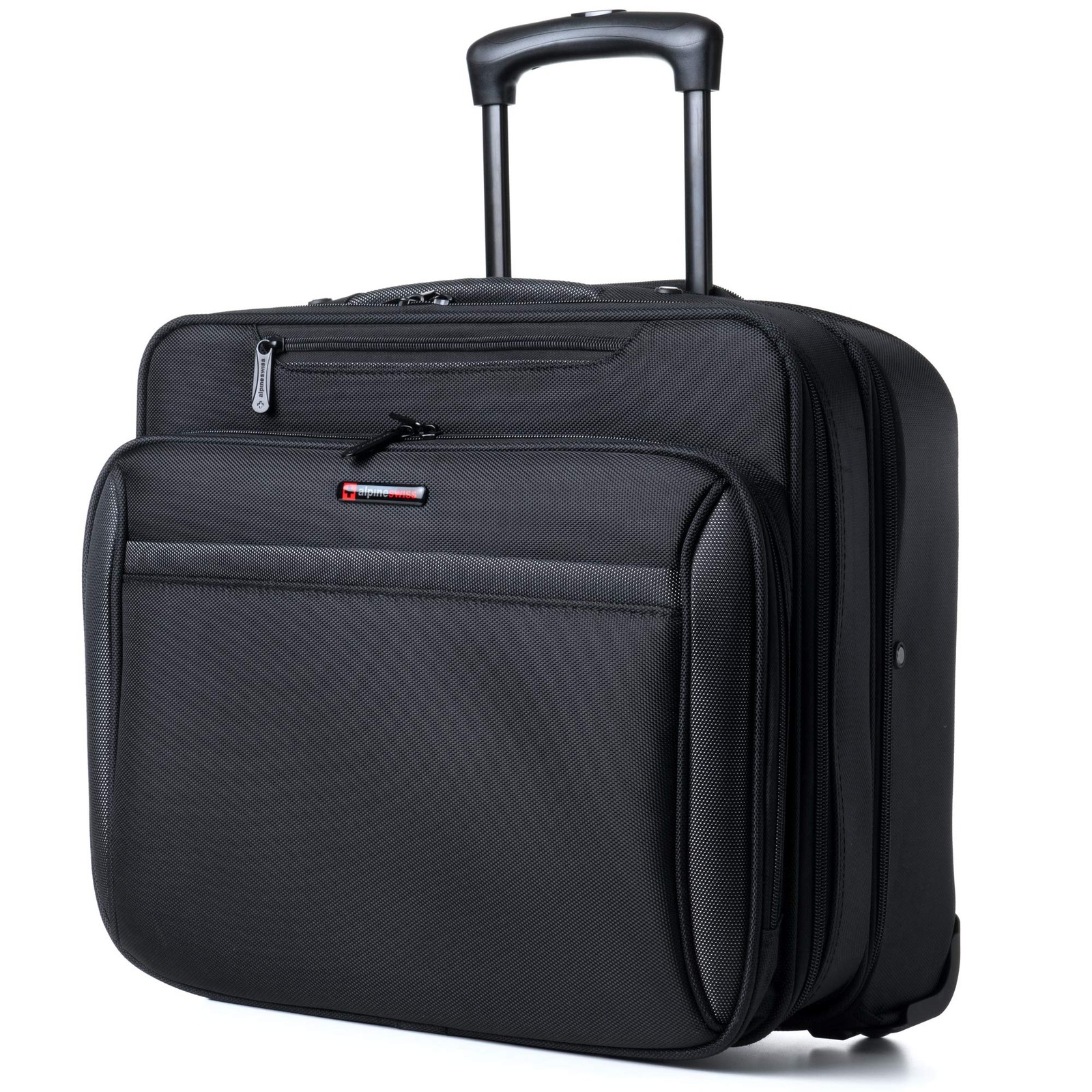 Alpine Swiss Rolling Laptop Briefcase Wheeled Overnight Carry on Bag Up to 15.6