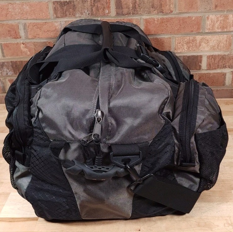 Oakley Icon 2.0 Software Gray Black Nylon Large Duffle Bag Y2K