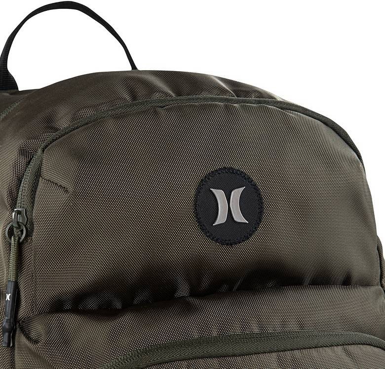 Hurley Rider Backpack Army Green adjustable shoulder straps and a top handle