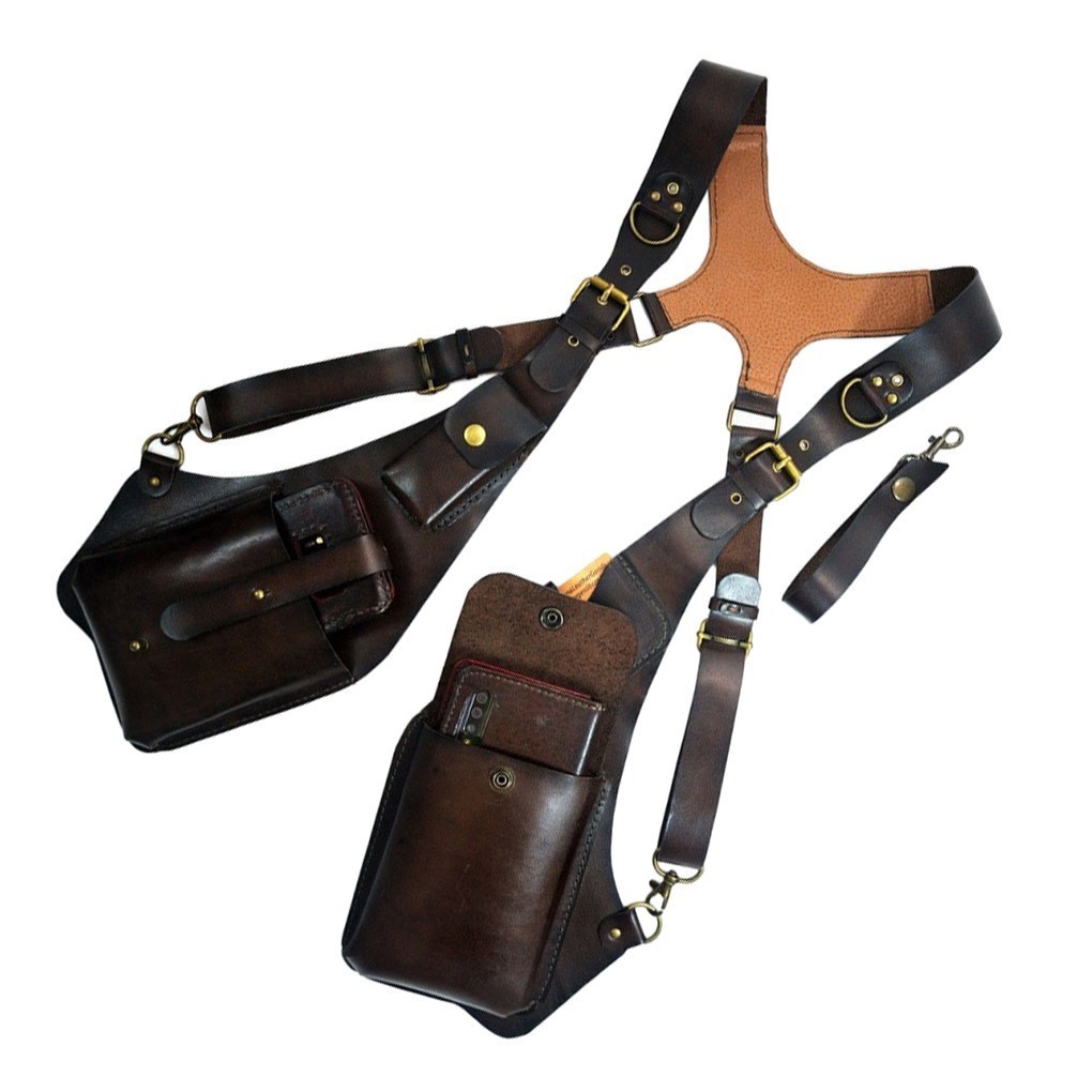 Adjustable Men Anti-Theft Underarm Shoulder Bag PU Leather Wallet Holster Bag US