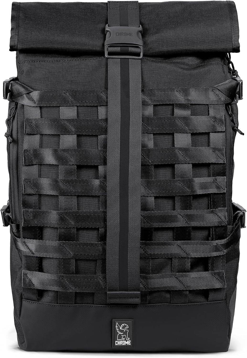 Industries Barrage 34L Black Roll-Top Backpack – Water Resistant Bag for Work, S