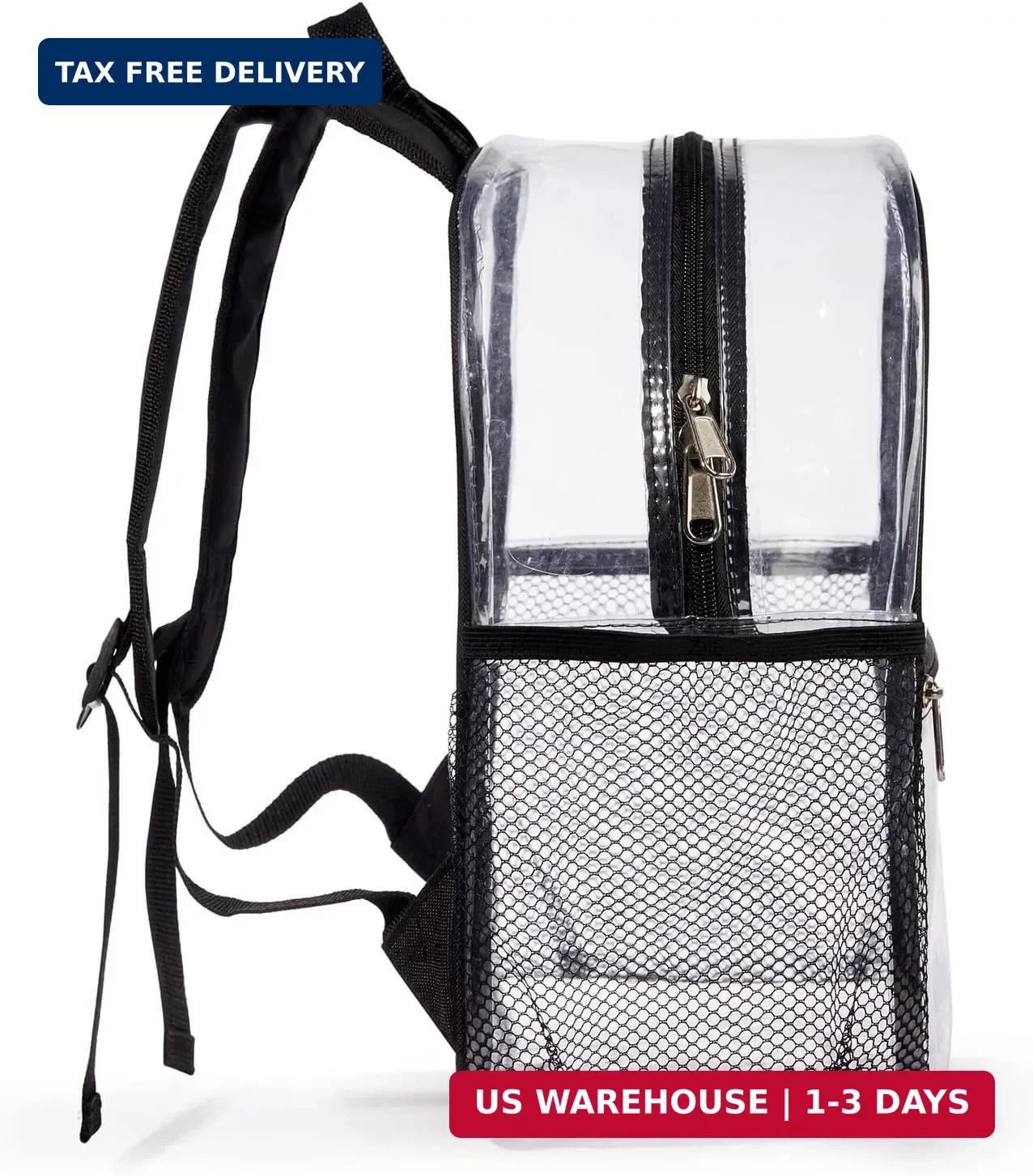 ZJIE Clear Mini Backpack 12x12x6 Stadium Approved Clear Backpacks Transparent Ba