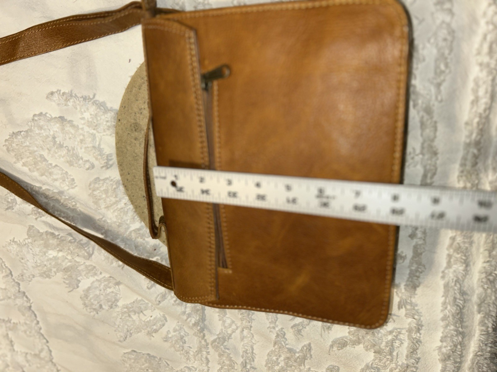 Vtg. 70’s Leather Camel Brown Bag Purse Shoulder/crossbody Made In USA