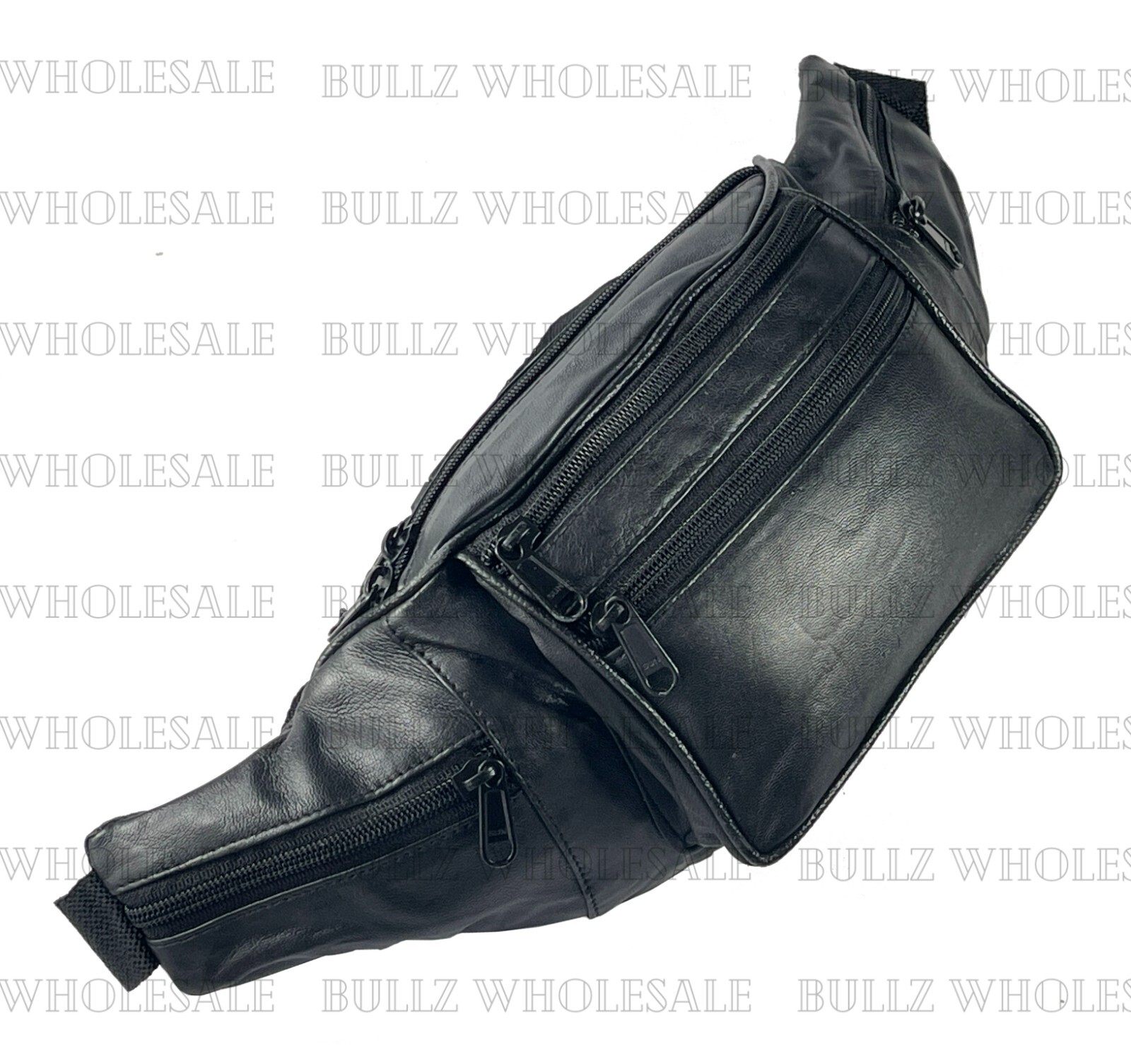 Bullz Lambskin Leather Medium Fanny Pack Travel Organizer Waist Bag