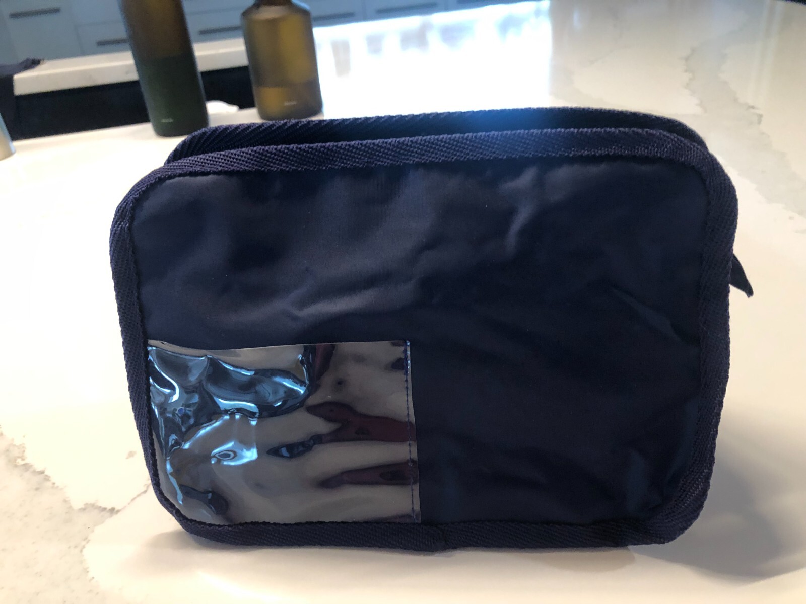 NEW Navy Blue Toiletry Bag with Zipper 9x6x3.5 Inches