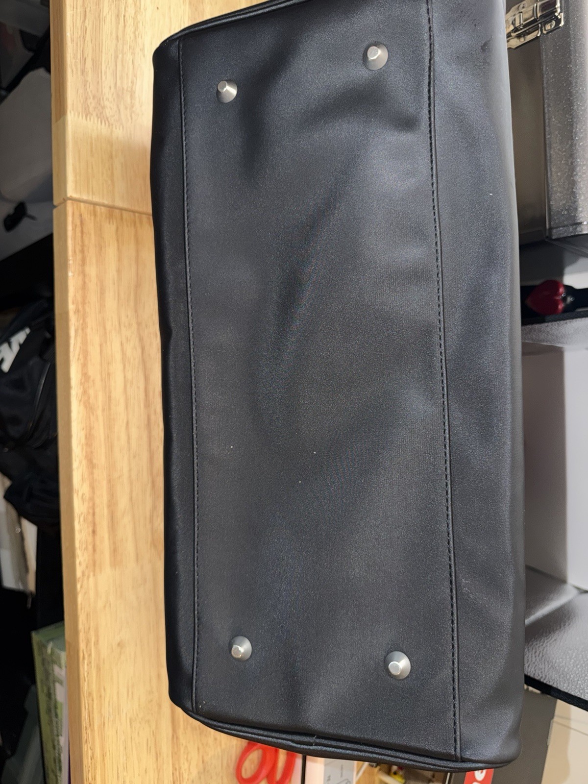 Versace Fragrances Black Duffle with Silver Tone Zipper Travel Overnight Gym Bag