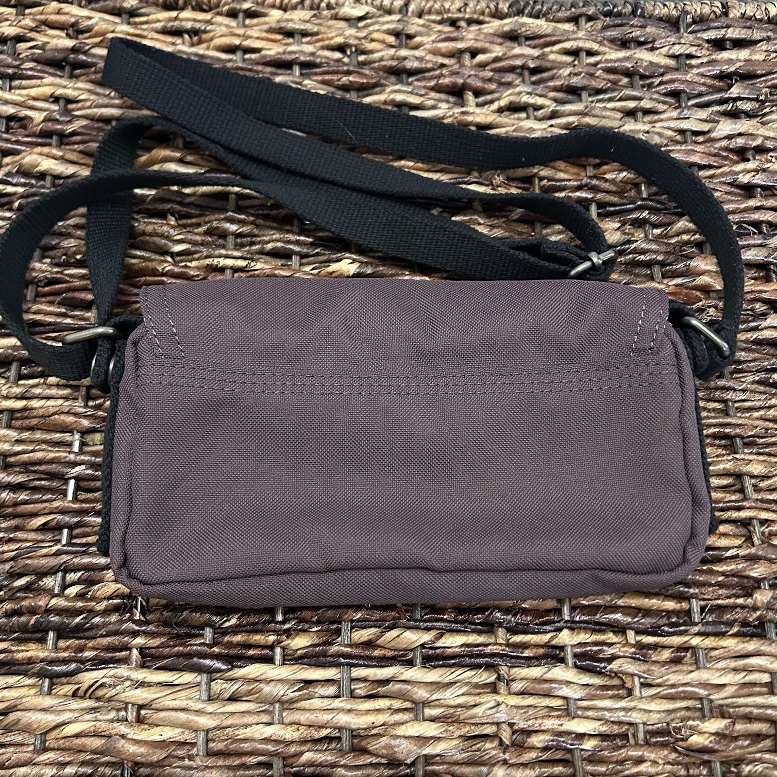 Carhartt Purple Solid Crossbody Bag w/ Adjustable Strap, Snap Flap, Zip Pocket