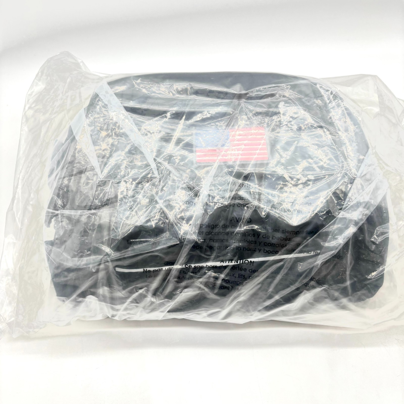 Black Heavy Duty Adjustable Strap Tactical Backpack w/ American Flag Patch
