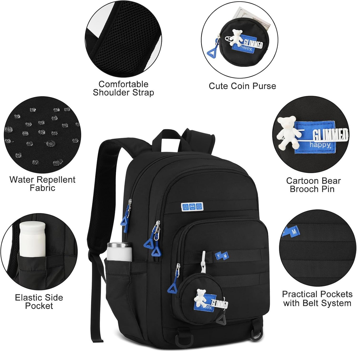 Big School Laptop Backpack for College Men Women,Bookbag for Middle High School