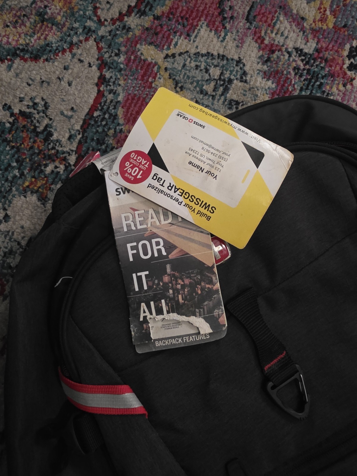 SwissGear 20″ Laptop Backpack Gray Black Travel School Book Bag NWT