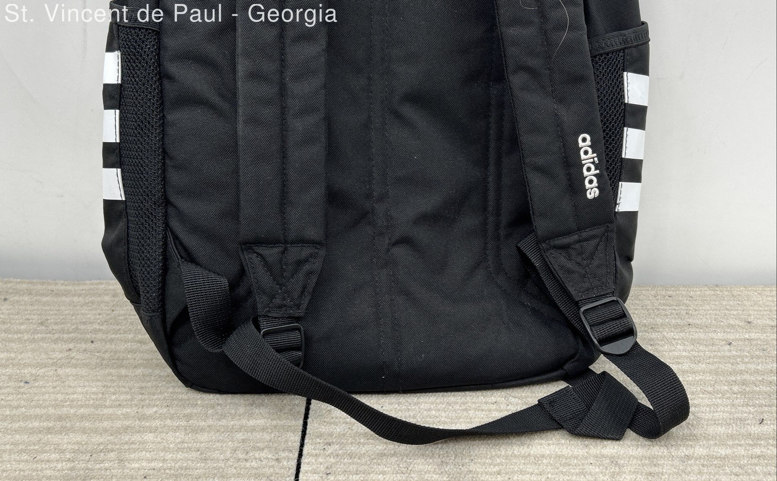Adidas Classic 3S 4 Backpack Fits 16″ Laptop Jersey Black Bookbag Great Cond.