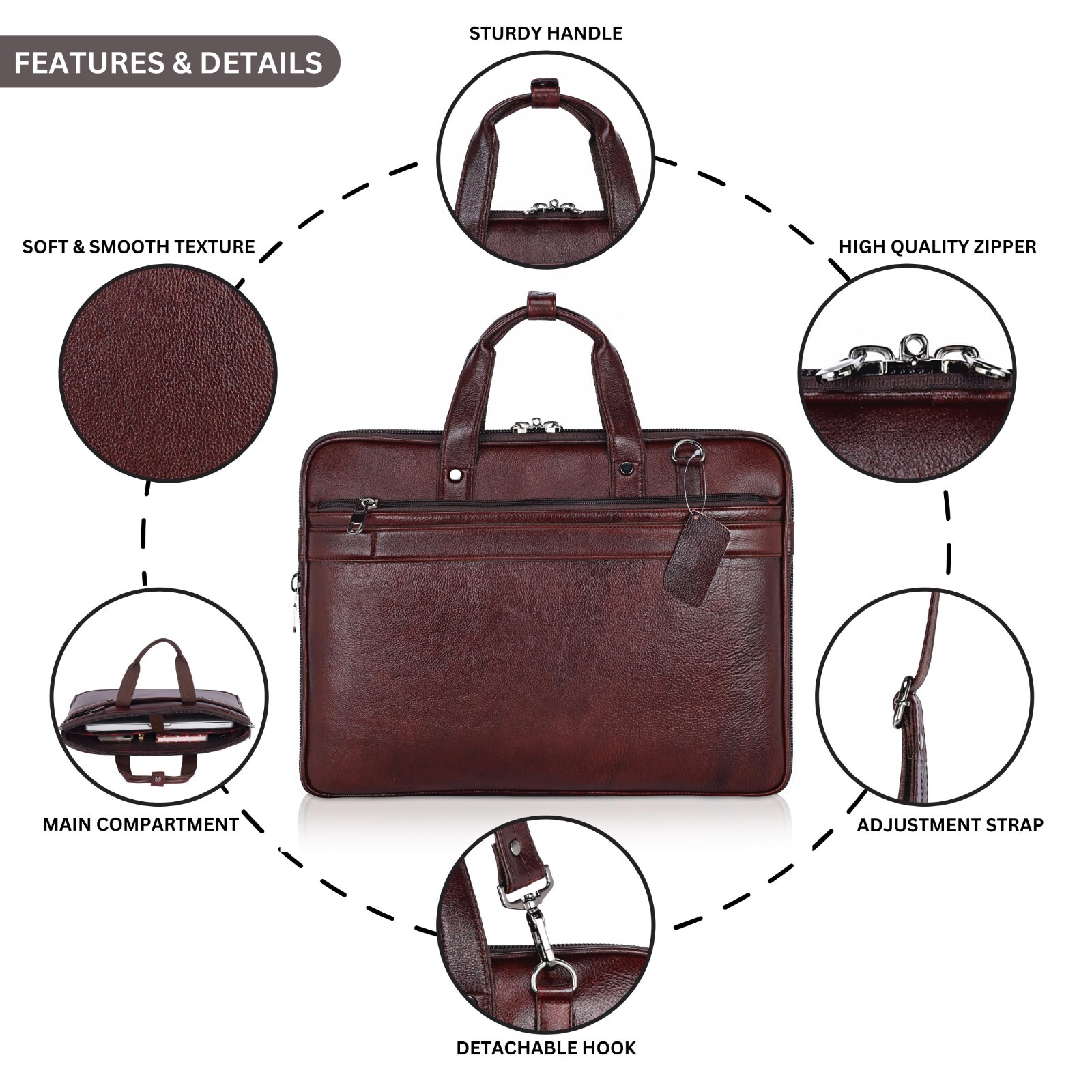 stylsak, Slim Handmade Laptop bag Briefcase high quality shoulder bag genuine