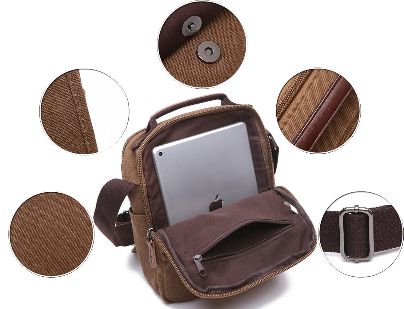 Small Canvas Messenger Bag For Men Ipad Outdoor Leisure (yellow)
