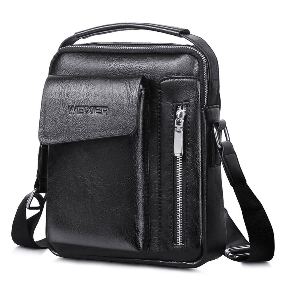 Men’s Leather Handbag Shoulder Bag Business Briefcase Crossbody Casual Fashion