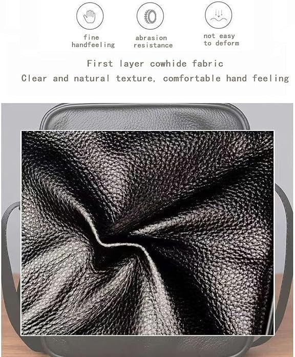 Men Leather Shoulder Bag Durable Crossbody Messenger Front Back Pockets Business