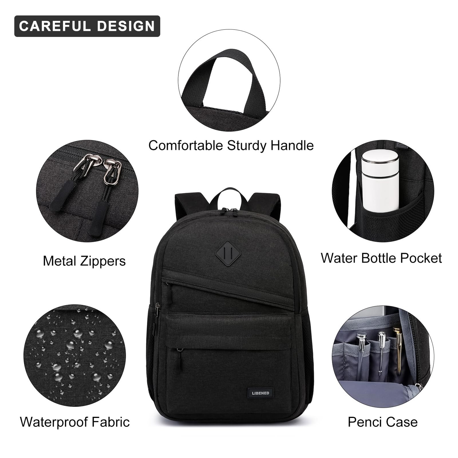 School Backpack for Teens Boys, 15.6 Inch Laptop Backpack with USB Charging P…