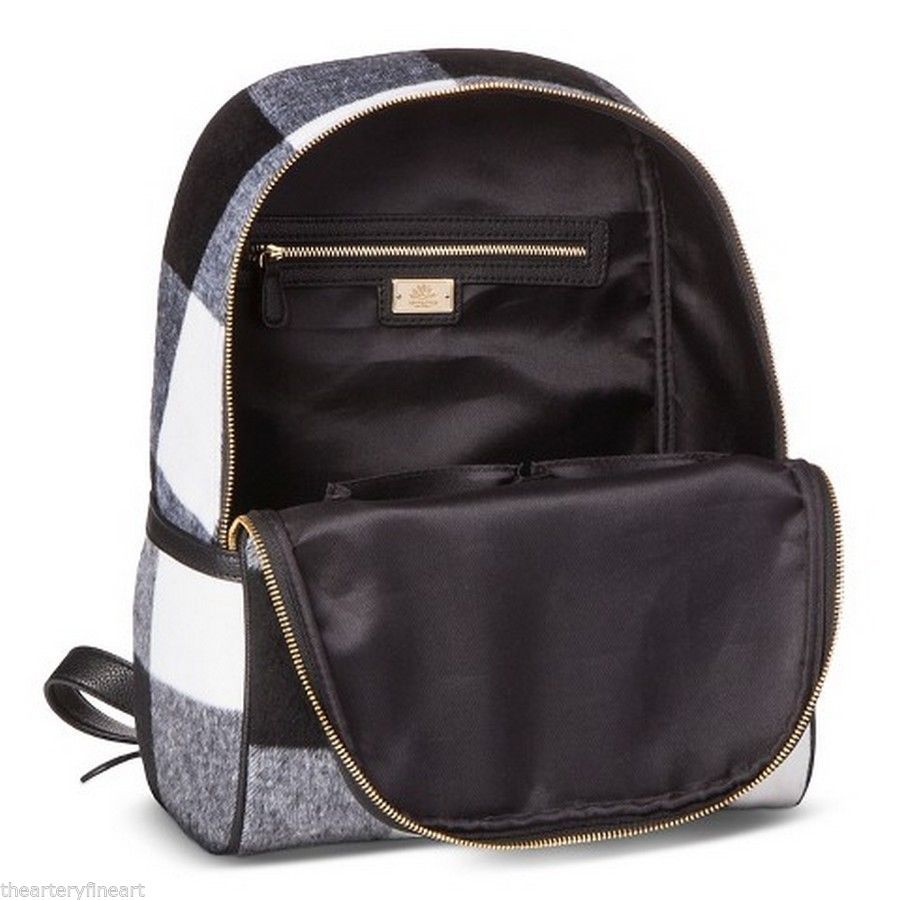 ADAM LIPPES x Target ‘Black & White Buffalo Plaid’ Shearling Backpack **NWT**