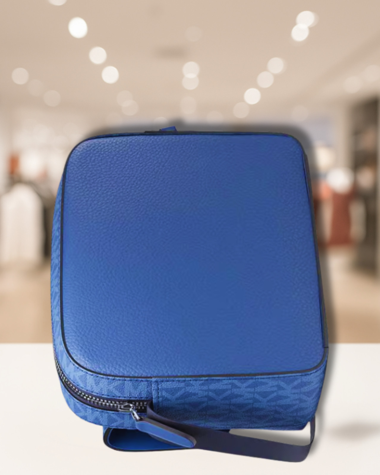Michael Kors Cooper Medium Leather & Logo Flap Camera Crossbody Bag Galaxy Blue