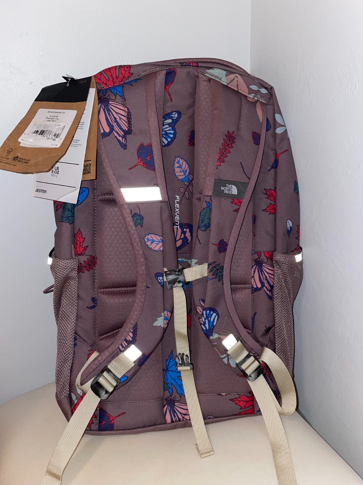 NORTH FACE Backpack Jester School Laptop Padded Travel Floral Butterfly Camping