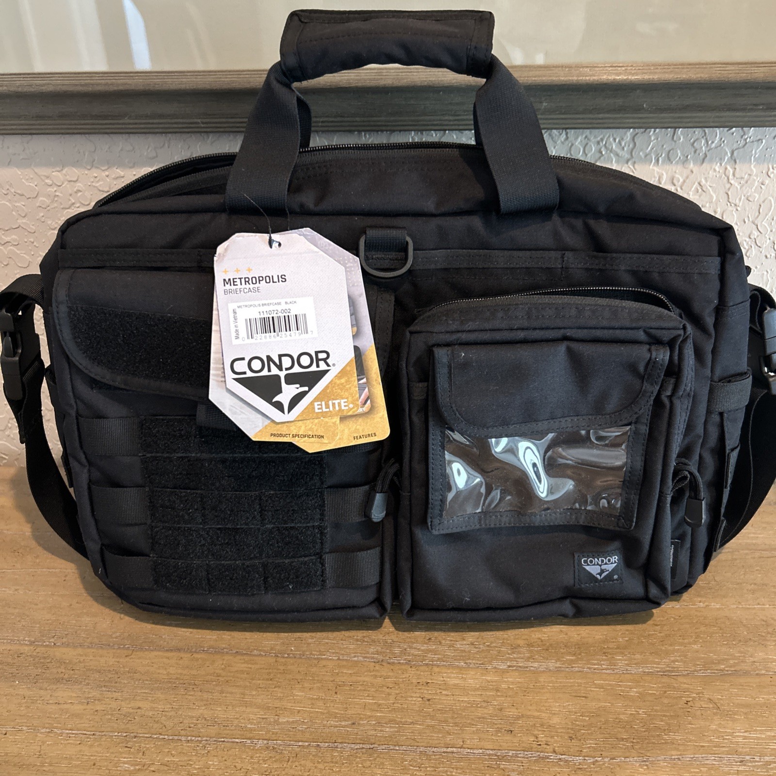 Condor Elite Metropolis Travel Shoulder Bag Laptop Work Briefcase Black NWOT