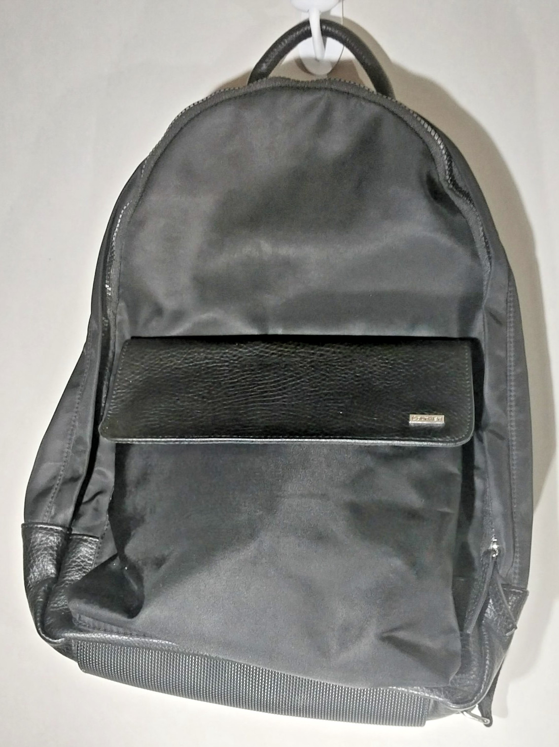 Unisex Calvin Klein Backpack-Rucksack Black Nylon and Pebble Polyurethane