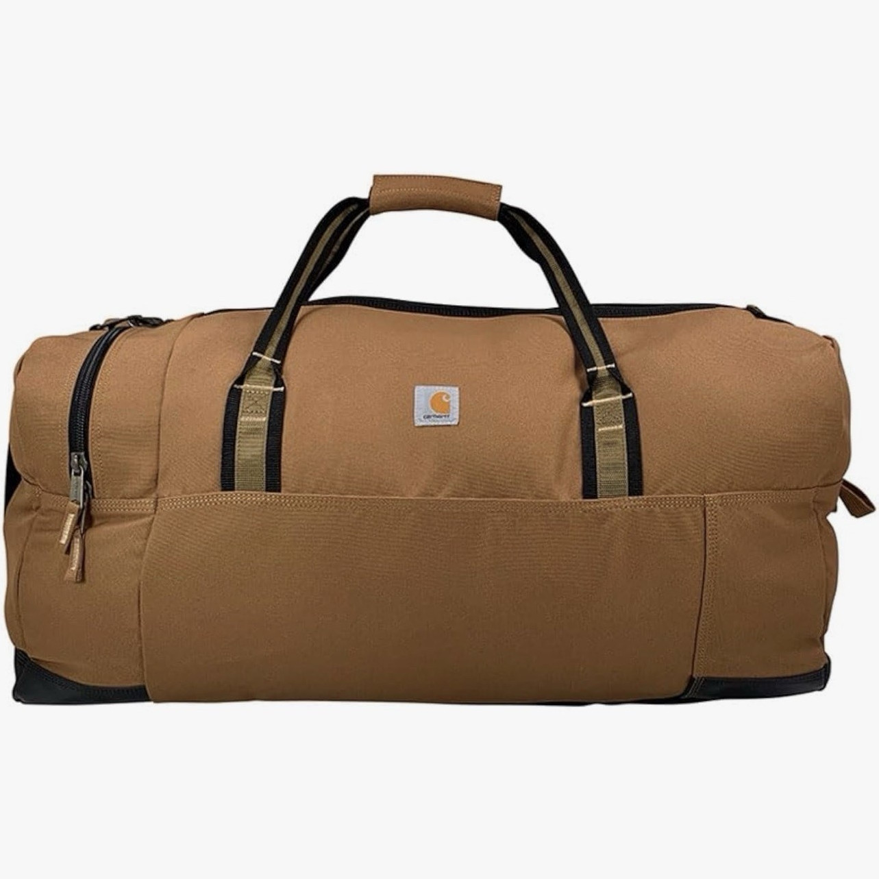 120L Carhartt Brown Large Duffle Bag Zip Closure Adjustable Shoulder Strap