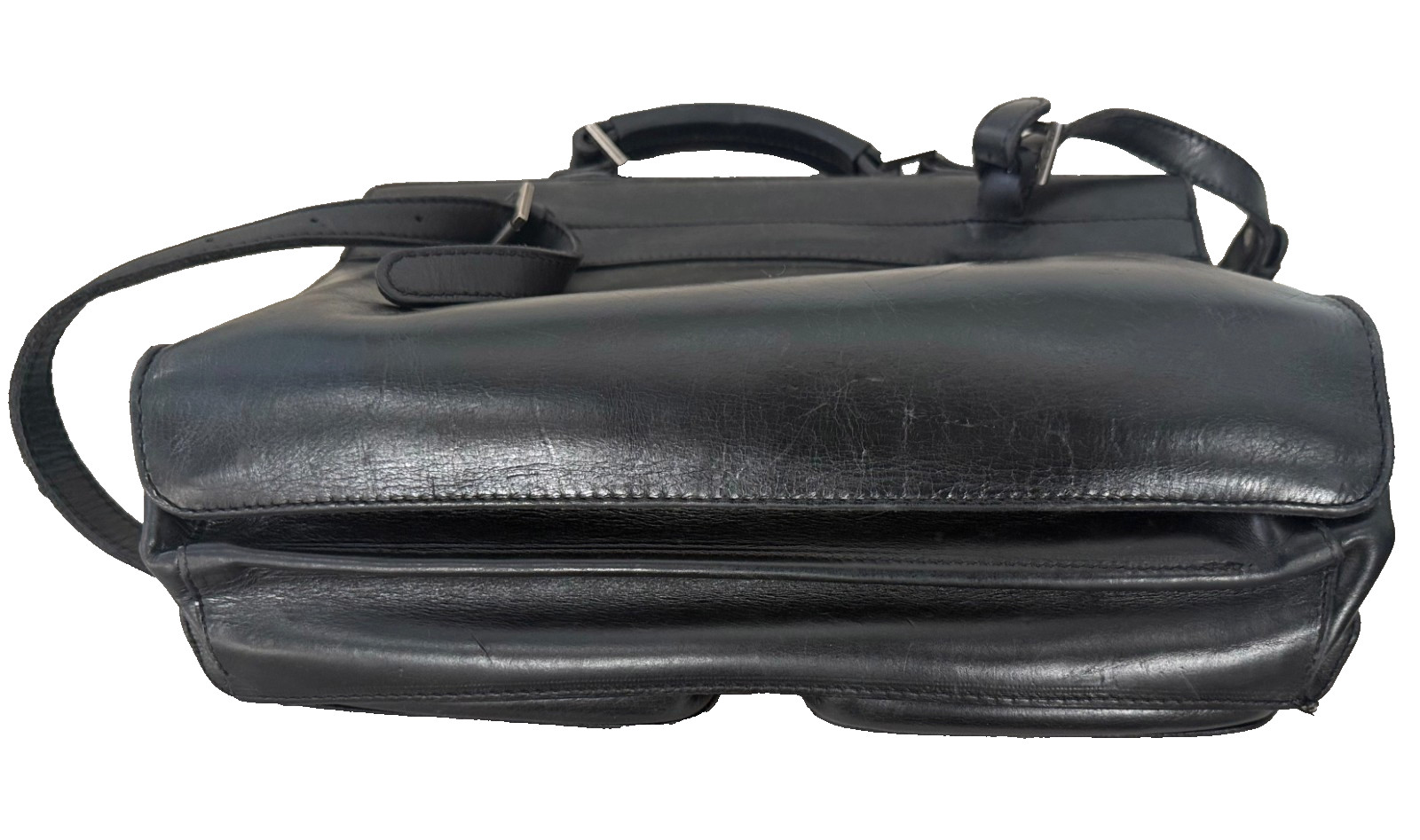 BOY London *RARE* Black Leather Briefcase Shoulder Bag Vtg 80s MELROSE messenger